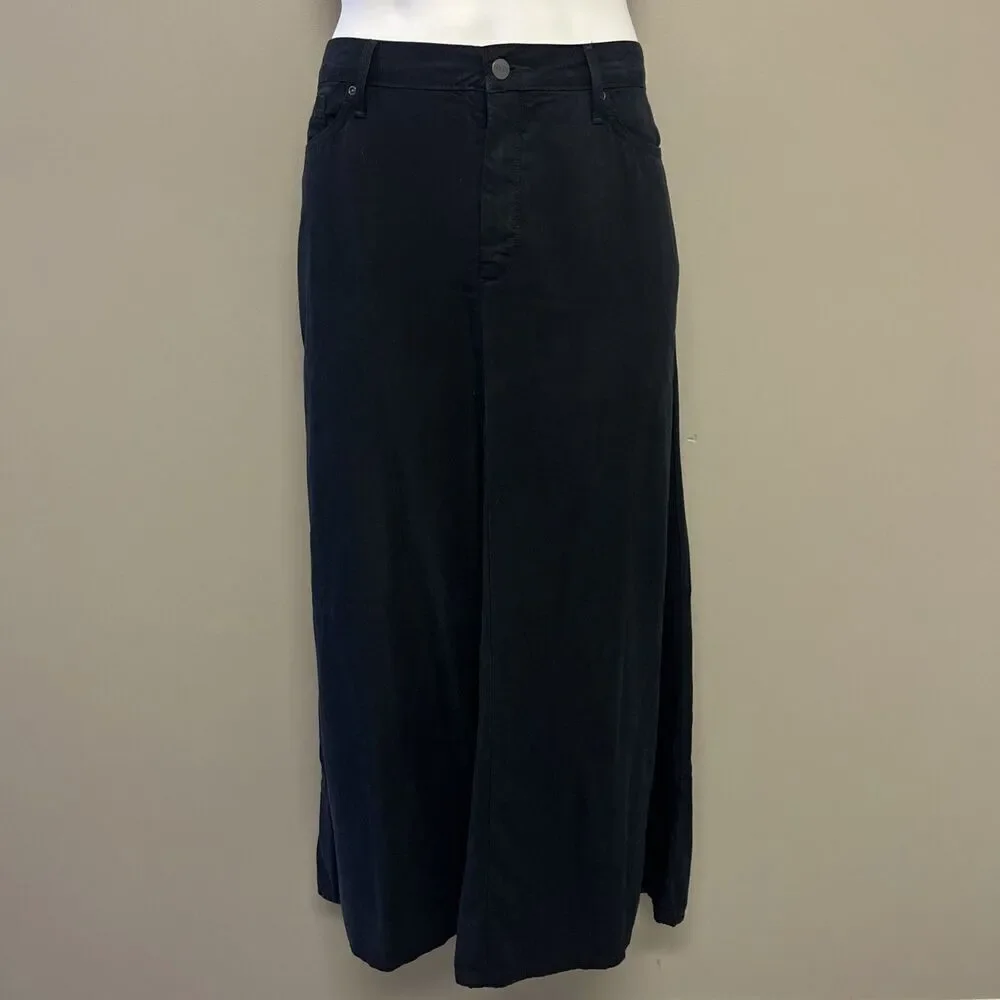 NYDJ Over-dye Black Lift Tuck Technology Maxi Skirt Black Elastic Waist- Large